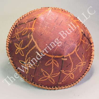 Bowl Birchbark with Etched Flowers bottom 2