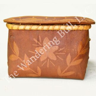 Container Birchbark Rectangular with Floral Designs