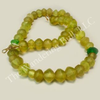 Trade Beads Antique Vaseline Yellow b