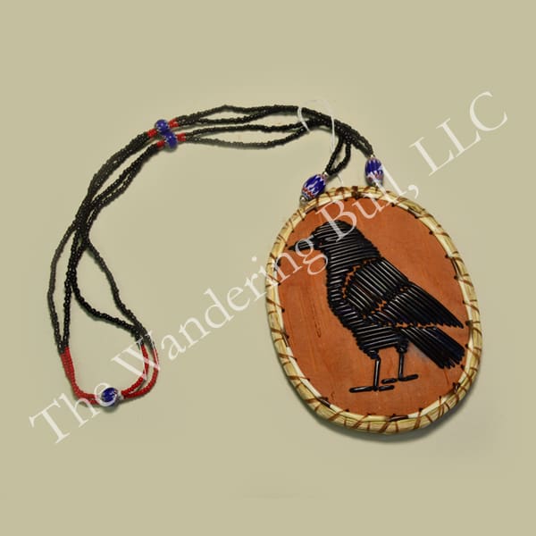 Necklace Quilled Crow with Chevrons