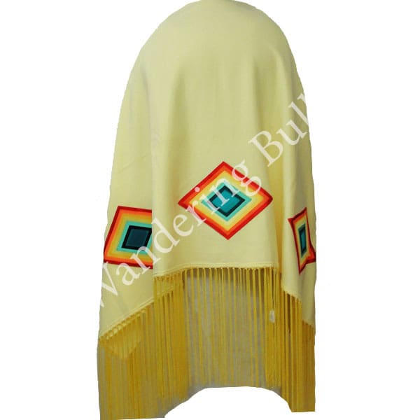 Dance Shawl Pale Yellow with Applique