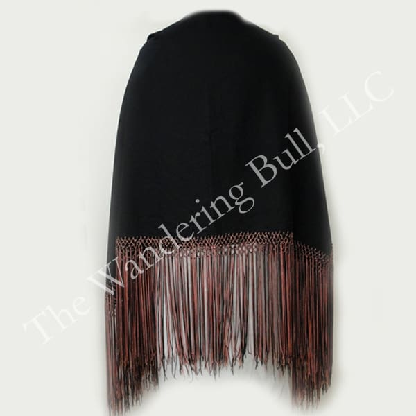 Dance Shawl Black with Knotted Fringe