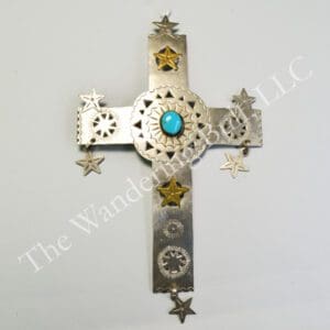 Pendant Stamped Cross with Stars