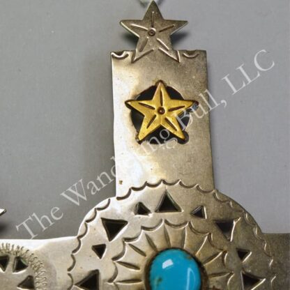 Pendant Stamped Cross with Stars detail cutout