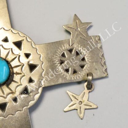 Pendant Stamped Cross with Stars dangle star