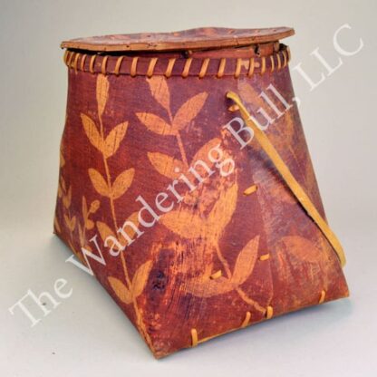 Birchbark Container Etched Beaver on bottom side a