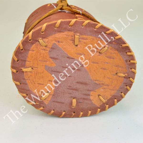 Birchbark Container with Wolf Etchings