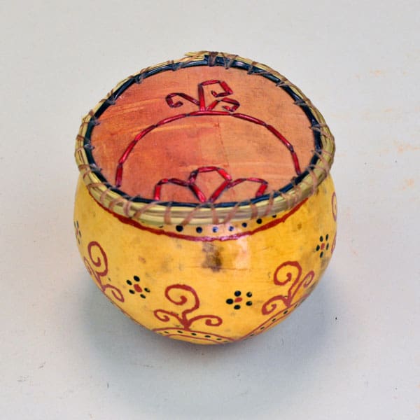 Gourd Painted with Birchbark Cover