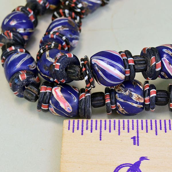 Trade Beads Blue With Disc Spacers