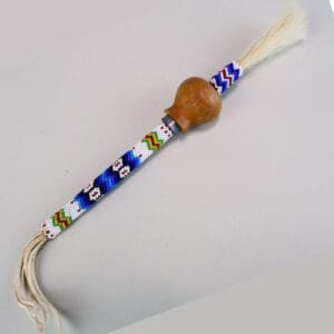 Rattle 9" Gourd with Beaded Handle