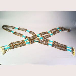 Set of two Bandoliers in Turquoise & White