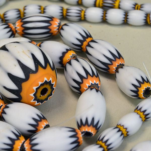 Trade Beads Chevrons White