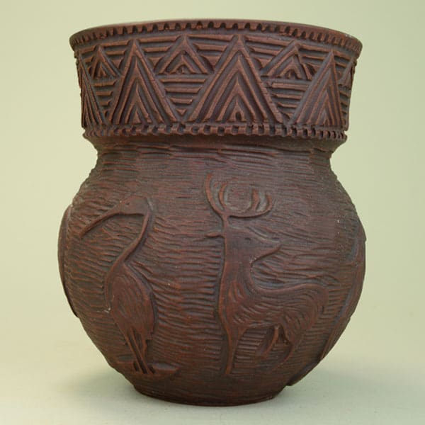 Pottery Brown with Animals