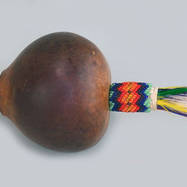 Rattle Gourd with Beadwork Design