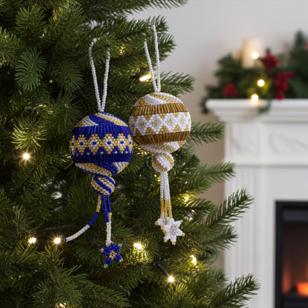 Ornament - Beaded Ball Ornament - Beaded Ball