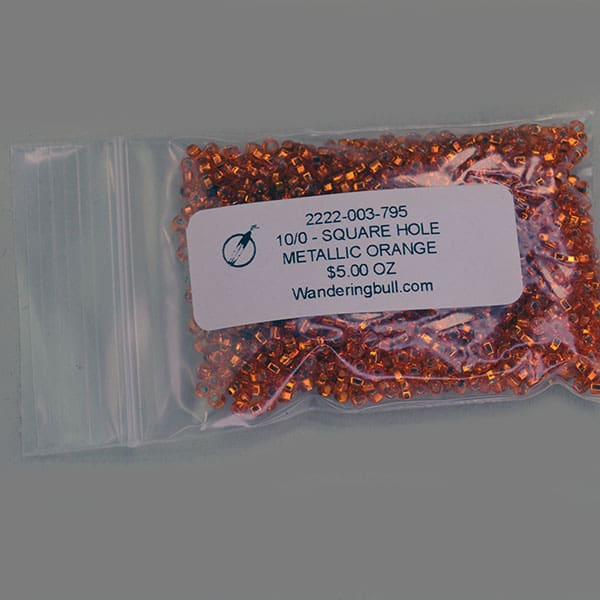 10/0 Metallic Orange Square Hole Beads. 2