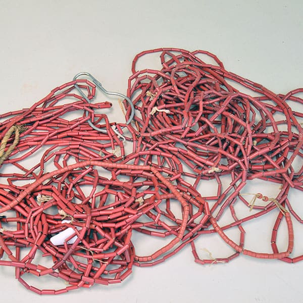 Red Glass Tube Beads