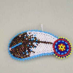Barrette Beaded Feather 3"