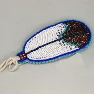 Barrette Beaded Feather 4.5"