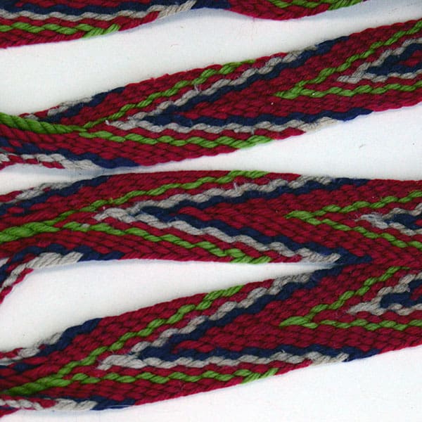 Pair of finger woven garters. 4