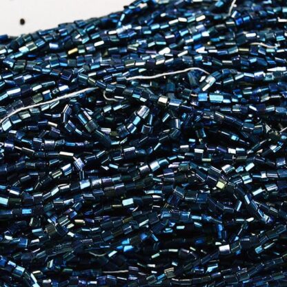 15 ounce bag of 2mm metallic gray tube beads.