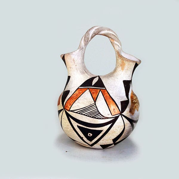 Acoma polychrome wedding vase pottery. 2