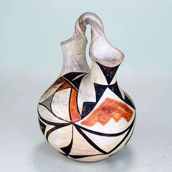 Acoma polychrome wedding vase pottery. 3