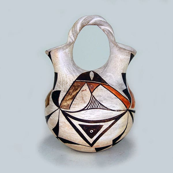 Acoma polychrome wedding vase pottery.