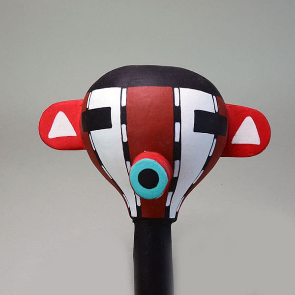 Painted Face Gourd Rattle. 2