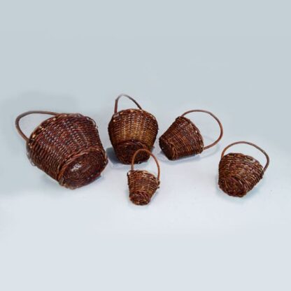 Set of five nesting twig baskets. 3