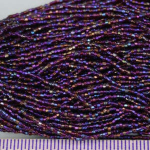 12/0 antique peacock blue seed beads cuts.