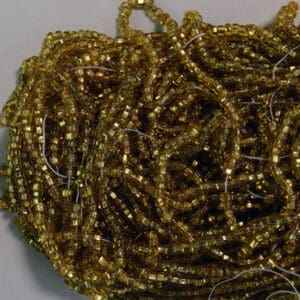 7 ounce bag of 10/0 silver-lined amber seed beads.