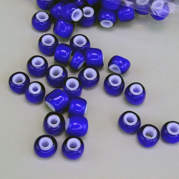 White Center Blue Beads