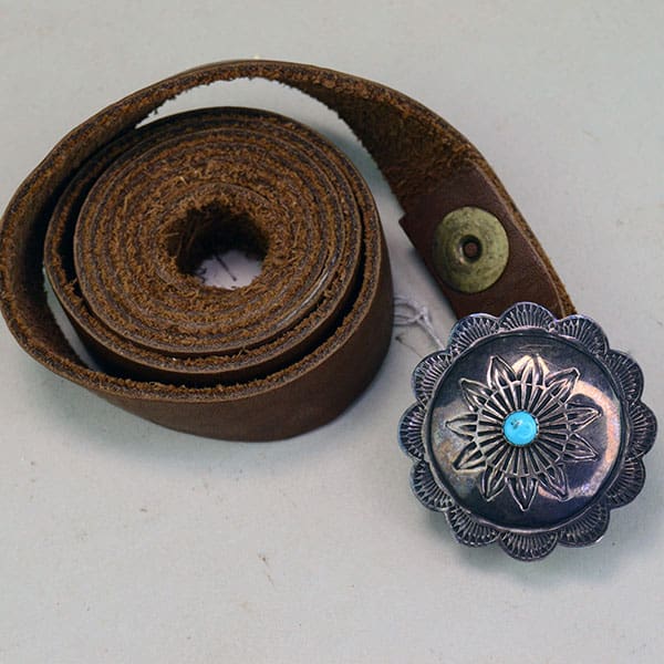 Belt with Silver Concho