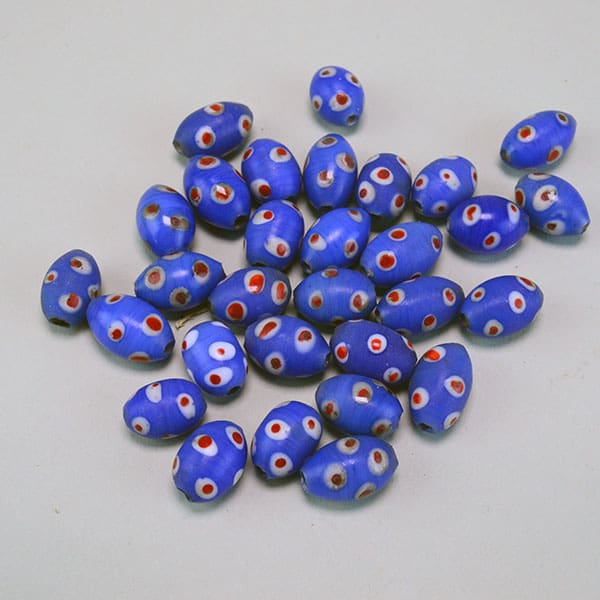 Trade Beads - Blue Oval Eyebeads