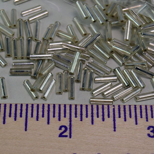 Bugle Beads Silver Lined