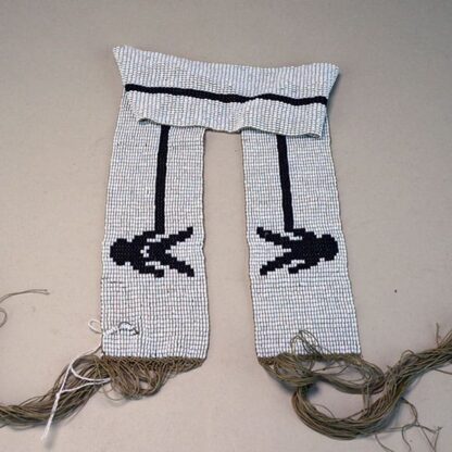 Wampum Belt Seed Bead Human Figures folded