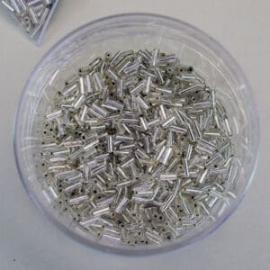 3/8" Silver Bugle Beads