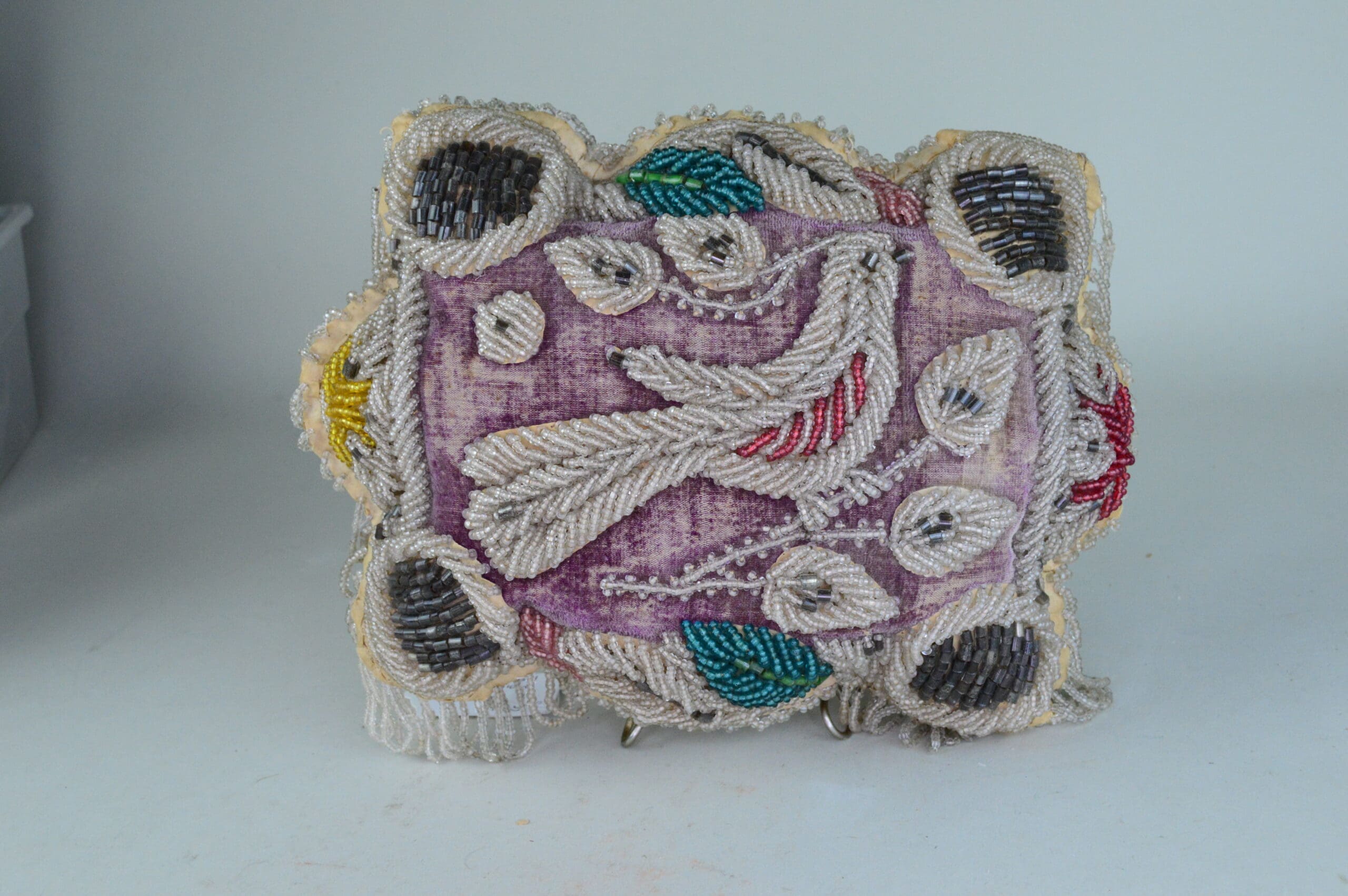 Beaded Bird Whimsy Pillow, pin pincushion from early 1900's with pony beads