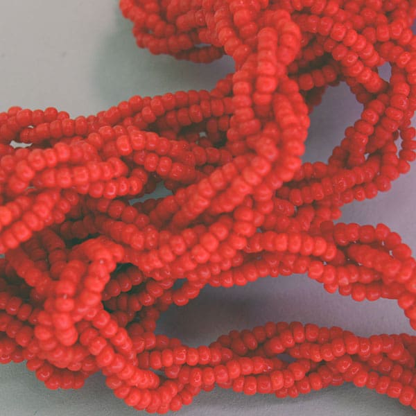 Seed Bead 10/0 Red Braided Strand