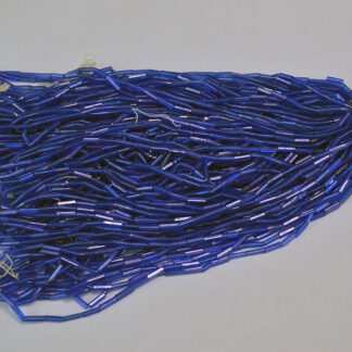 These Bugle Beads Blue come in a 11 ounce package. They are 6mm long and 2mm wide