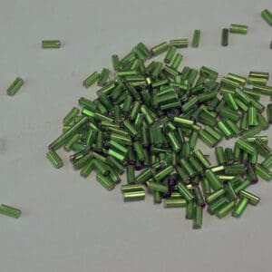 Bugle Beads Silver Lined Green, 20 ounce package, 4mm x2 mm