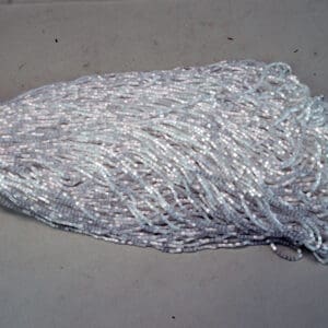 Frosted White Tube Beads 1/8"