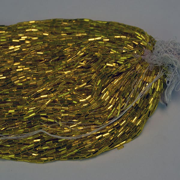 Iridescent Yellow Bugle Beads