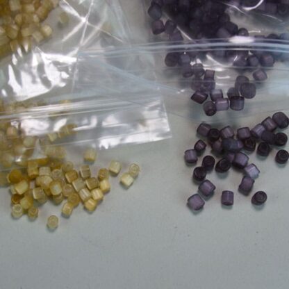 Lot Transparent Glass Tile beads, Color amber and purple , 40 ounce package