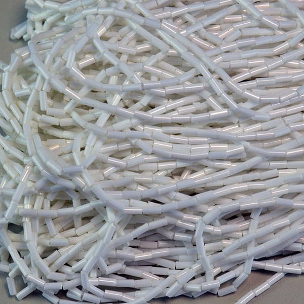 Opaque White Bugle Beads