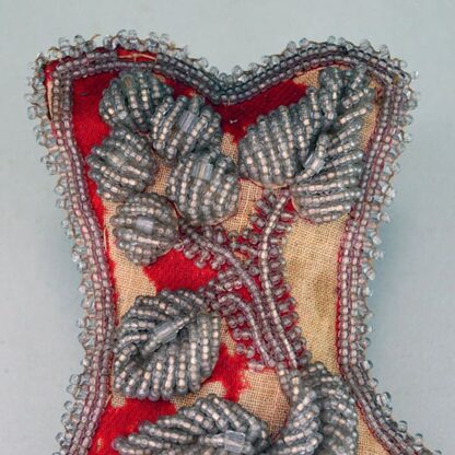 Pincushion Whimsy Beaded Boot, from the 1900's , minimal deterioration on the front fabric, but all beads are in tact