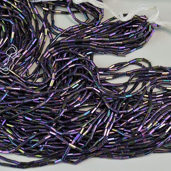 Purple Iris Bugle Beads