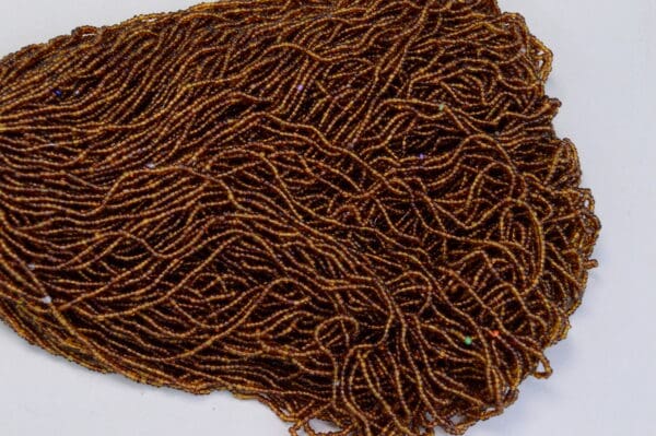 Seed Beads Antique Dark Amber, 13/0 on a string