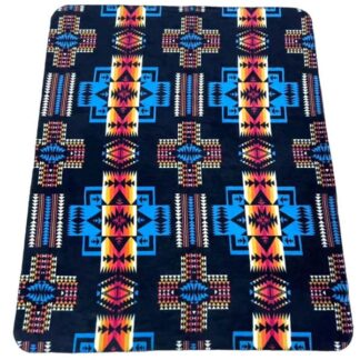 Throw Fleece Aztec Black